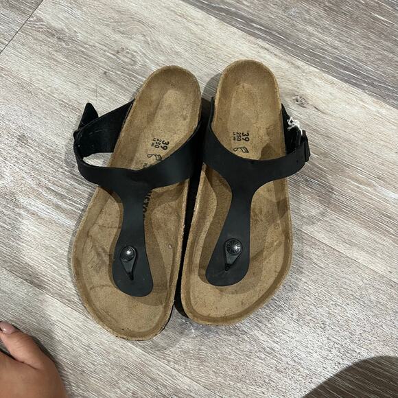 Birkenstock Black Gizeh One Strap Sandals Size EU 39 - Picture 4 of 6